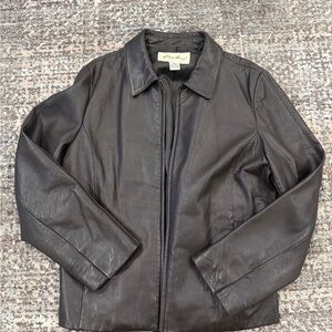 Eddie Bauer Brown Lamb Skin Leather Jacket